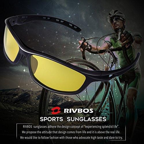 RIVBOS Polarized Sports Sunglasses Driving Sun Glasses Shades for Men Women Tr 90 Unbreakable Frame for Cycling Baseball Running Rb833 833-black Night Version Lens [product _type] RIVBOS - Ultra Pickleball - The Pickleball Paddle MegaStore