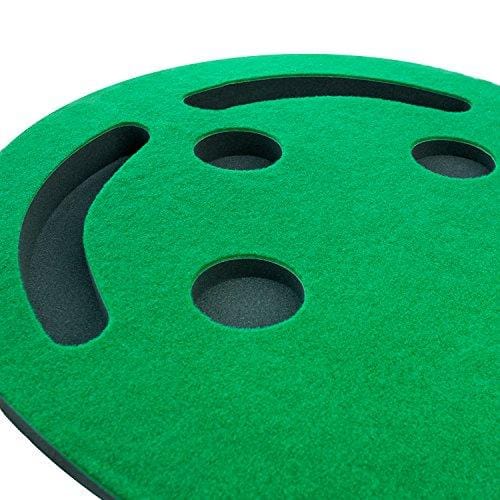 Shaun Webb Golf Indoor Putting Green - Mat for Back Swing Practice, Training - Golfing Aids, Simulators, Gifts, Accessories for Home, Office - 3-Hole Design, Sand Trap, Grass Carpet Surface - 9x3 Feet