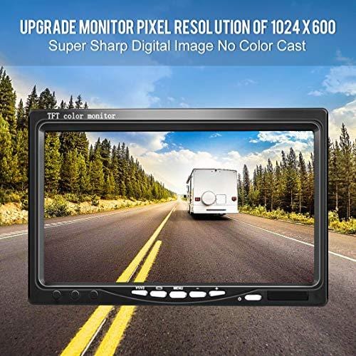Upgrade Backup Camera Monitor Kit,1024X600 HD,IP69 Waterproof Rearview Reversing Rear View Camera 7'' LCD Reversing Monitor Truck/Semi-Trailer/Box Truck/RV - HD Transmission, Four-pin - DVKNM (TZ101)