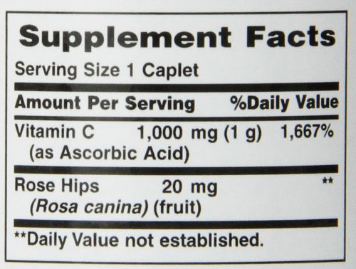Nature's Bounty Vitamin C 1000 mg w/Rose Hips, 100 Caplets