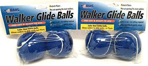 RMS Walker Glide Balls | A Set of 4 Balls | Precut Opening for Easy Installation | Fit Most Walkers (Blue)