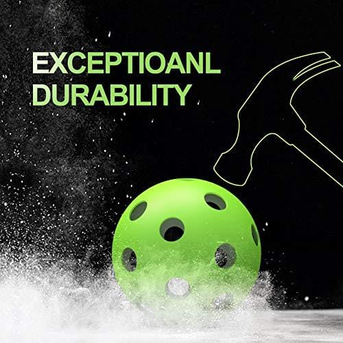 ZOEA Pickleball Balls Outdoor neon with 26 Drilled Holes (Durable/consistent Flight and Bounce) 3 Pack Set&6 Pack Set