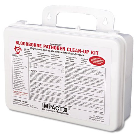 Impact Bloodborne Pathogen Cleanup Kit, OSHA Compliant, Plastic Case - Includes one each. (7351)