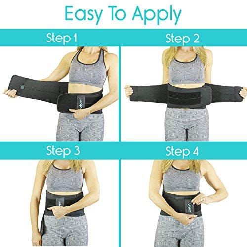 Vive Lower Back Brace - Support for Chronic Pain, Sciatica, Spasms, Nerve and Herniated or Slipped Disc - Adjustable Lumbar Wrap for Pain Management and Relief