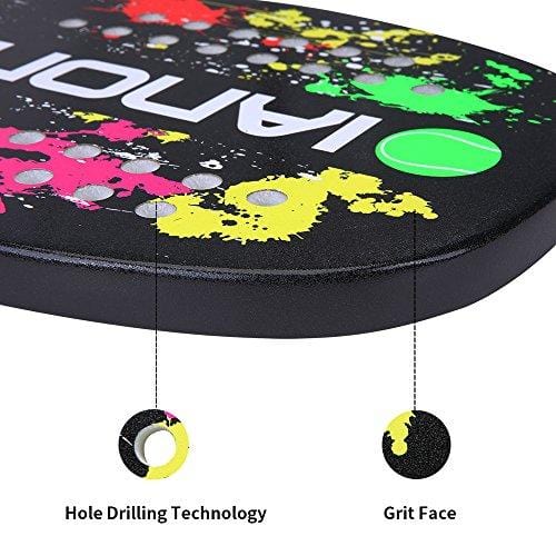 ianoni Beach Tennis Racket, Carbon Fiber Grit Face with EVA Memory Foam Core Beach Tennis Racket (Black) [product _type] ianoni - Ultra Pickleball - The Pickleball Paddle MegaStore