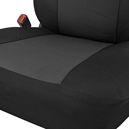 BDK OS309CC Charcoal Gray Polypro Black/Car Seat Cover, Easy Wrap Two-Tone Accent for Auto, Split Bench