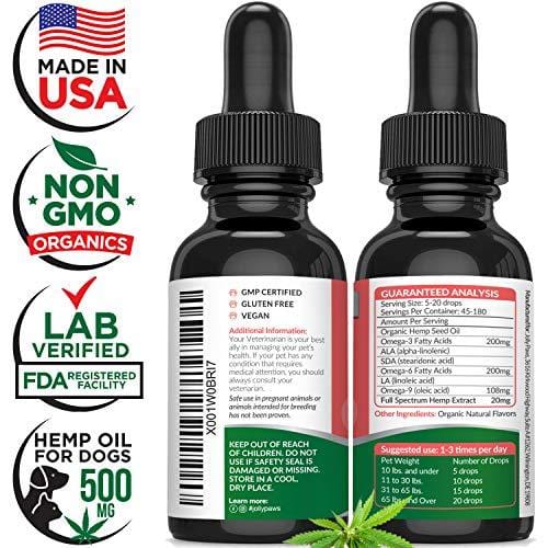 Jollypaws Hemp Oil for Cats - (500 MG) - All Natural Pain Relief, Stress & Anxiety Support, Hemp Oil - Salmon Flavor - Made in USA