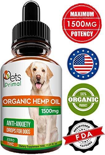 Hemp Oil for Dogs & Cats - 1500GM - Hemp Extract Made in USA - 100% Organic Hemp Oil for Pets - Supports Hip & Joint Health, Natural Joint Pain Relief, Anti Anxiety - Omega 3, 6