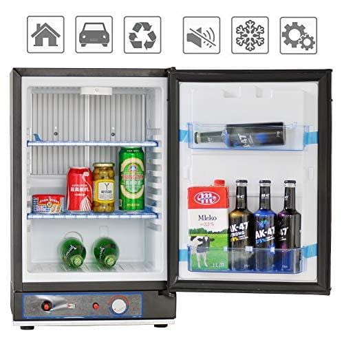 Smad Small Propane Fridge 3 Way Refrigerator for RV Outdoor Camper Gas 110V 12V,1.4 Cu.ft.