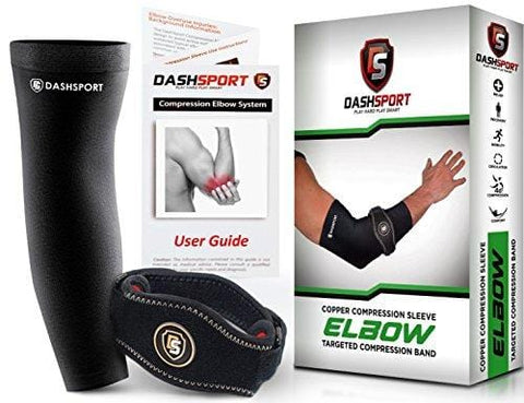 DashSport Copper Tennis Elbow Brace – Copper Compression Elbow Sleeve. Original Elbow System for Complete Support and Pain Relief from Golfer and Tennis Elbow [product _type] DashSport - Ultra Pickleball - The Pickleball Paddle MegaStore