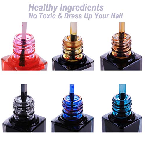 Makartt Blooming Nail Polish, Alcohol Ink Watercolor Pink Blossom Gel Nail Polish Magic Manicuring Kit Work with Transparent Red Marble Nail Vanish Young Nail Art Design,Summer 6 Colors Set