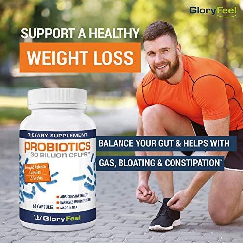 Probiotic Supplement for Women & Men 30 Billion CFU 15 Strains - Probiotics with Prebiotics - Lactobacillus Acidophilus Probiotic - Delayed Release Capsules