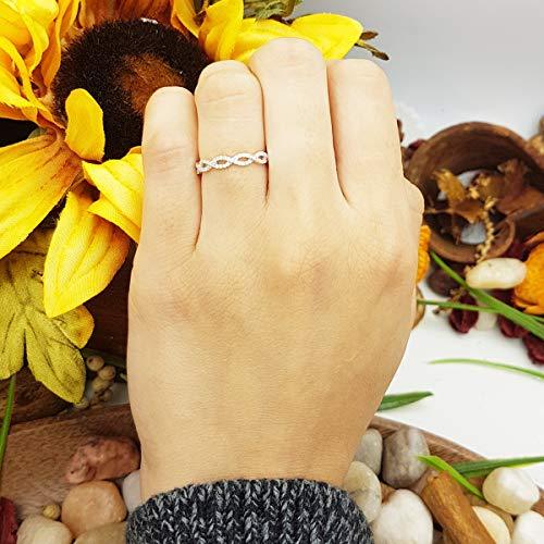 Dazzlingrock Collection 0.20 Carat (ctw) 10K Round Diamond Ladies Swirl Anniversary Wedding Band Stackable Ring 1/5 CT, Rose Gold, Size 6.5