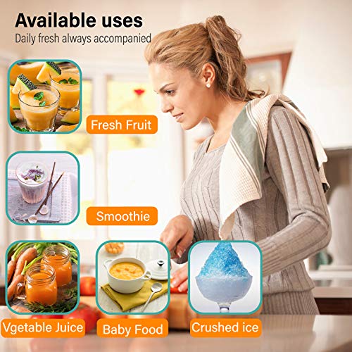 LaHuko Portable Blender Personal Size Blender Juicer Cup for Juice Crushed-ice Smoothie Shake, Two Rotating Speed, USB Rechargeable, Waterproof Blender for Outdoor Picnic Travel Gym
