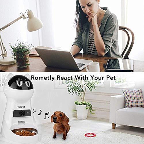 WOpet SmartFeeder,Automatic Pet Feeder Stainless Steel Bowl，Auto Dog Cat Feeder with Timer Programmable,Portion Control,HD Camera Voice Recording,Controlled by Smart Phone with WiFi