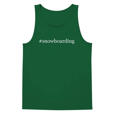 The Town Butler #Snowboarding - A Soft & Comfortable Hashtag Men's Tank Top, Green, XX-Large