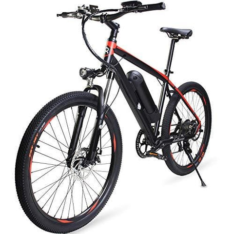 DSBL 26 inch Aluminum Electric Mountain Bike Shimano 7 Speed E-Bike 36V 10.4Ah Lithium Battery 350W Electric Bicycle 26 inch Adult Assisted E-Bike (Red)