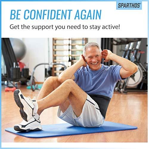 Back Brace by Sparthos - Immediate Relief for Back Pain, Herniated Disc, Sciatica, Scoliosis and more! – Breathable Mesh Design with Lumbar Pad – Adjustable Support Straps – Lower Back Belt [Size Med]