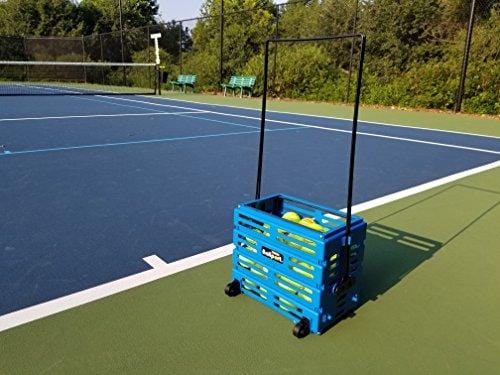Tourna Ballport Deluxe Tennis Ball Hopper with Wheels - Holds 80 Balls
