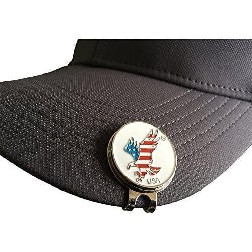 BUNDLE 2017 GOLFBUDDY VOICE2 VOICE 2 GOLF GPS RANGEFINDER CADDIE BLACK COMES WITH 1 CUSTOM BALL MARKER AND HAT CLIP SET - AMERICAN EAGLE