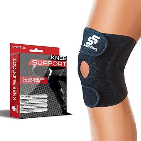Sleeve Stars Knee Support Brace with Neoprene Compression Stabilizer, Open Patella & Adjustable Straps for Basketball, Arthritis, Running and Hiking