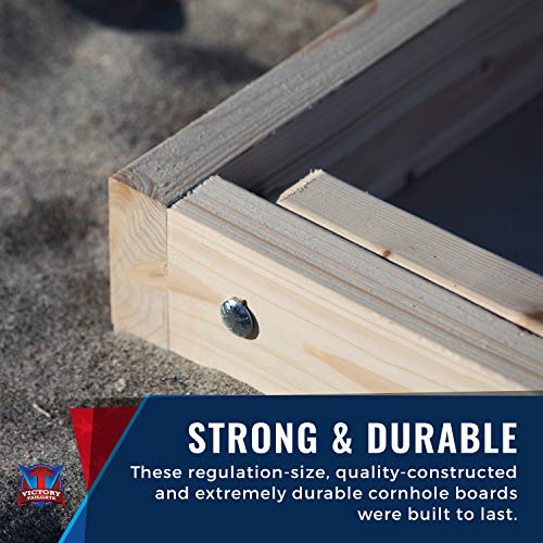 Victory Tailgate Regulation NFL Triangle Weathered Series Cornhole Board Set - 2 Boards, 8 Bags - Chicago Bears