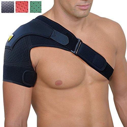 Shoulder Brace for Women & Men by FIGHTECH® | Support for Torn Rotator Cuff & Other Shoulder Injuries (Black, Large/X-Large)