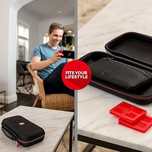 Nintendo Switch Carrying Case - Protective Deluxe Travel Case - Black Ballistic Nylon Exterior - Official Nintendo Licensed Product