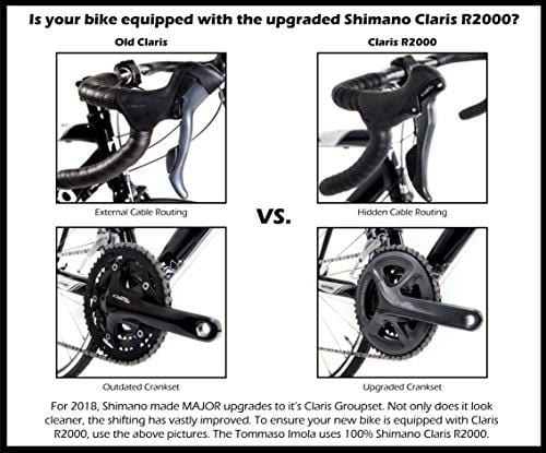 Tommaso Imola Endurance Aluminum Road Bike, Shimano Claris R2000, 24 Speeds - Black - Medium - Ultra Pickleball