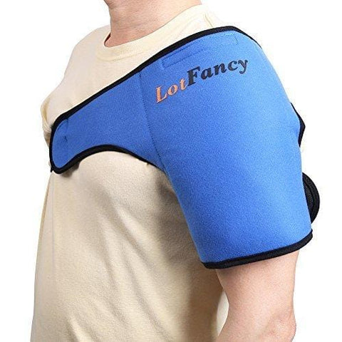 LotFancy Gel Ice Pack with Shoulder Wrap - Hot Cold Therapy for Sports Injuries, Sprains Sore, Swelling, Aches, Muscle and Joint Pain (Medium 8.8 x 5 inches)
