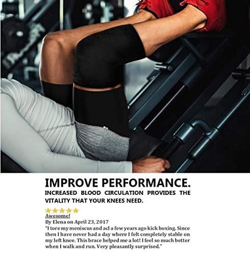 SB SOX Compression Knee Brace for Knee Pain - Braces and Supports Knee for Pain Relief, Meniscus Tear, Arthritis, Injury, Running, Joint Pain, Support (Medium, Solid - Black)