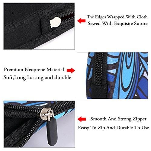 Hipiwe Pickleball Paddle Cover Case Neoprene Pickleball Racquets Rackets Protective Cover Sleeve Bag Fits Most Rackets - Protect Your Paddle - Pack of 2 (Ethnic Style Blue)