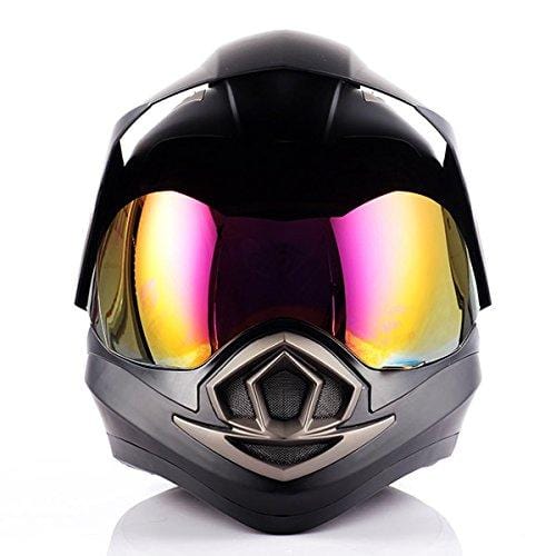 Dual Sport Helmet Motorcycle Full Face Motocross Off Road Bike Matt Black