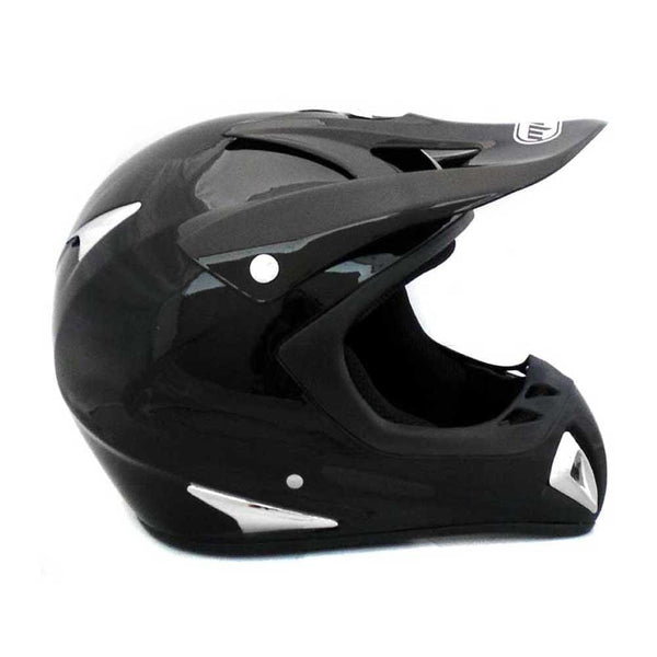 MMG Adult Motorcycle Helmet Off Road MX ATV Dirt Bike Motocross UTV, Shiny Black, Medium, Includes Goggles