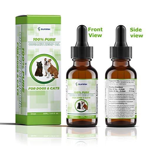 Hemp Oil for Dogs and Cats, 100% Pure, Made in USA, Promotes Natural Anxiety Relief, Mood and Sleep, Hip and Joint Health