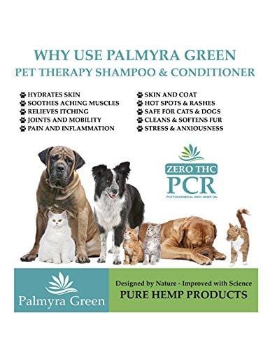 Pet Therapy Hemp Oil Extract Shampoo & Conditioner - Cats & Dogs - Relieves Stress, Hydrates Skin, Soothes Aching Muscles, Cleans/Softens Fur - Relieves Itching, Hot Spots & Rashes.