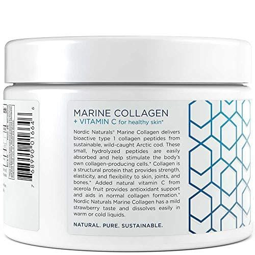 Nordic Naturals Marine Collagen Powder - Supports Healthy Skin and Helps Stimulate Collagen-Producing Cells Throughout the Body, 4,200 mg Collagen Peptides Per Serving, Strawberry, 150 g (30 servings)