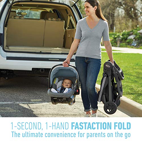 Graco FastAction SE Travel System | Includes FastAction SE Stroller and SnugRide 30 LX Infant Car Seat, Carbie