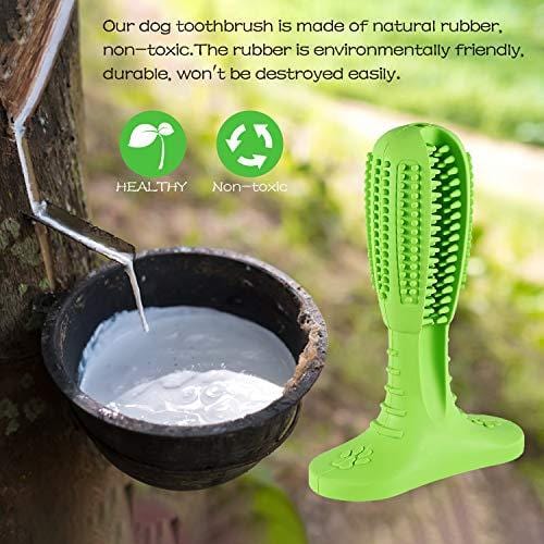 YOMERTO Dog Toothbrush 2019 Upgraded Version Dog Chew Toy Tooth Cleaner Dog Teeth Brushing Stick 100% Natural Rubber Doggy Puppy Oral Dental Care