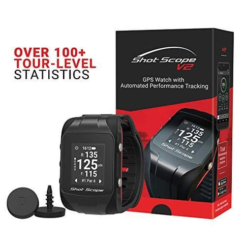 Shot Scope V2 Smart Golf Watch – GPS Dynamic Yardages; Automatic Performance Tracking; Worldwide Courses; 100+ Statistics for Clubs, Tee Shots, Approaches, Short Game and Putting