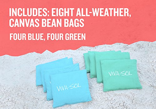Viva Sol 2'x4' Cornhole Set - Includes 2 Premium All-Wood Cornhole Boards and 8 All-Weather Canvas Cornhole Bags