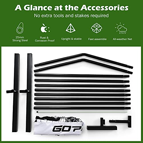 Goplus Portable Pickleball Net System, 22 FT Regulation Size Net W/ Steel Frame, an 600D Oxford Fabric Carry Bag, Quick Set, All-Weather-Condition Pickleball Net for Indoor and Outdoor