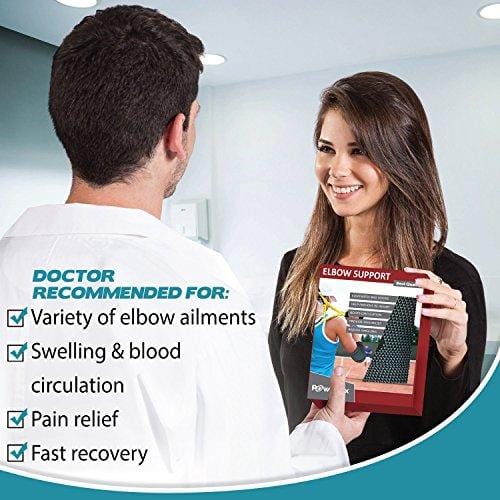 POWERLIX Elbow Brace Compression Support (Pair) - Elbow Sleeve for Tendonitis, Tennis Elbow Brace and Golfers Elbow Treatment, Arthritis, Workouts, Weightlifting – Reduce Elbow Pain