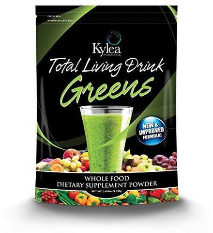 Total Living Drink Greens Superfood Powder - (2.65 lbs bag, 30 servings, 60 ingredients) - Enzymes, Antioxidants, Herbs, Probiotics, Vitamins and Minerals.