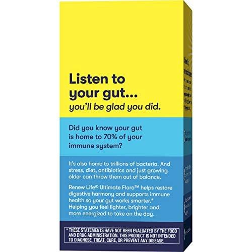 Renew Life Adult Probiotic - Ultimate Flora Probiotic Extra Care, Shelf Stable Probiotic Supplement - 50 billion - 30 Vegetable Capsules (Packaging May Vary)