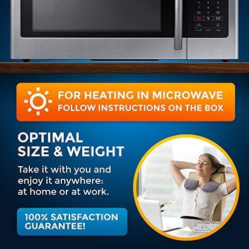 Neck and Shoulder Pain Relief Heating Wrap - Natural Moist Heat Therapeutic Pillow with Herbal Aromatherapy - Instant Relief for Tension and Stress, Migraines, Headaches, Muscle Pain, Stiffness