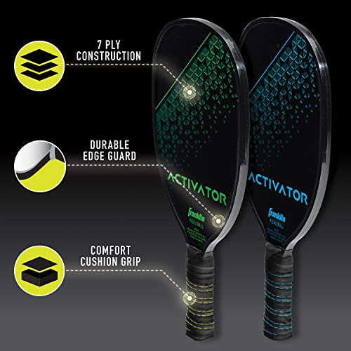 Franklin Sports Pickleball Paddle and Ball Set -Wooden Pickleball Rackets + Pickleballs - 2 Players - Activator - USA Pickleball (USAPA) Approved