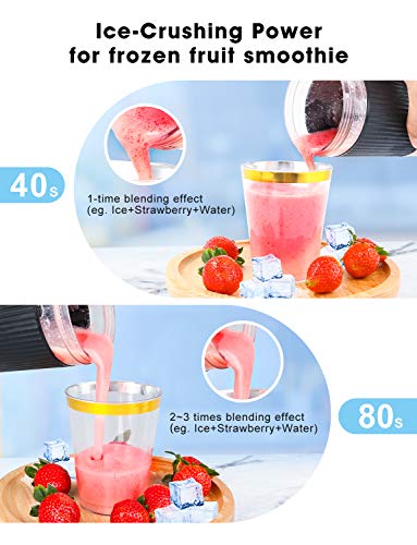 Portable Blender, 300ml BZseed Personal Size Blender Shakes and Smoothies, USB Rechargeable Mini Black Juicer Cup Handheld Fruit Mixer-IP68 Waterproof, BPA Free