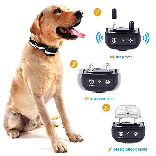 DB Degbit Shock Collar for Dogs with 3 Modes, Dog Training Collar [IP67 Waterproof][Fast Training Result] E-Collar, Dog Shock Collar with Remote, 1000ft Range, Bark Collar, for Small/Medium/Large dogs