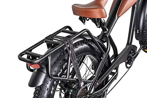 CIVIBIKES 48V 750W Bafang Vintage Electric Bike Fat Tire Cheetah Beach Cruiser Electric Bike (Black/BROWNLEATHER 17.5Ah Full Bundle $100 Off)